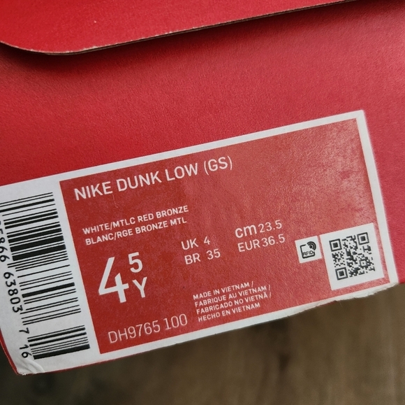 Nike Dunk Low White Pink (GS) - Picture 5 of 12